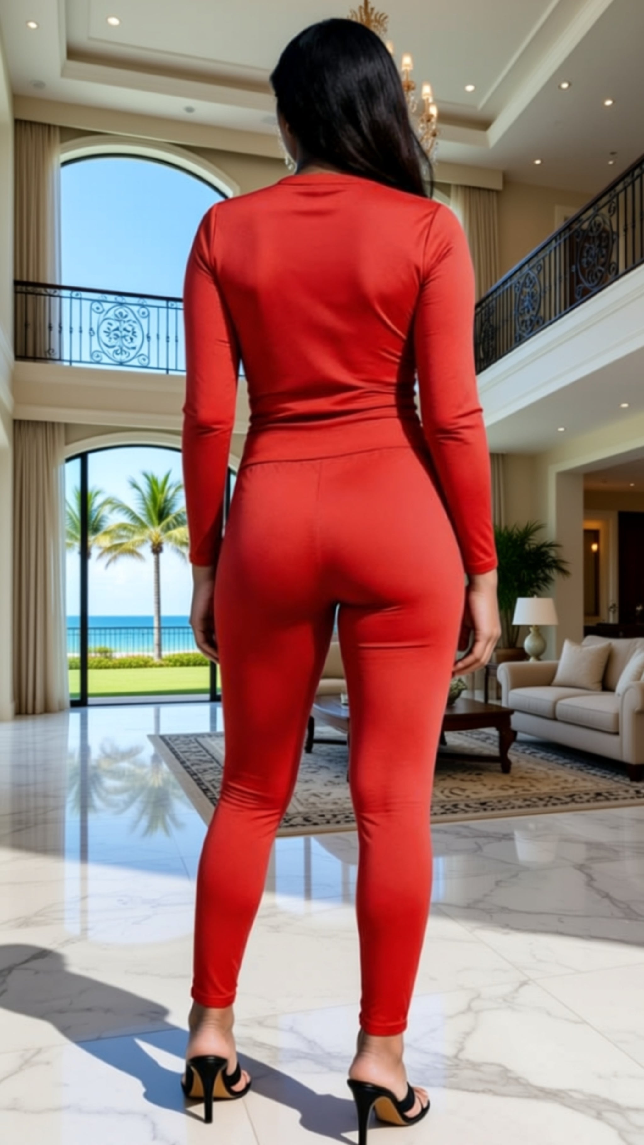 Zweiteiliges Set Sexy Outfits Langarm und Lange Hose Pullover Trainingsanzug mit Taschen