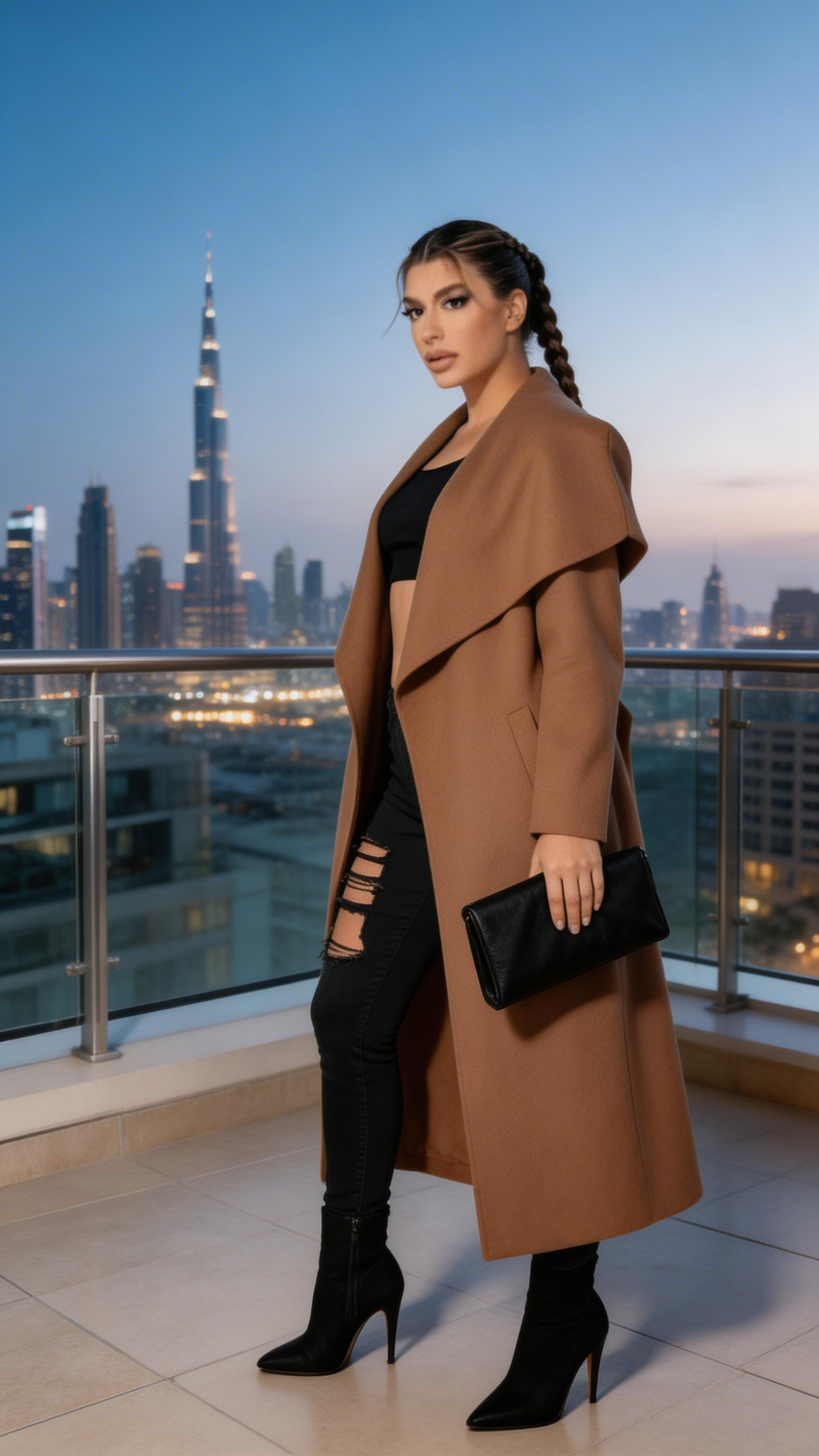 Oversized Maxi Length Belted Waterfall Coat