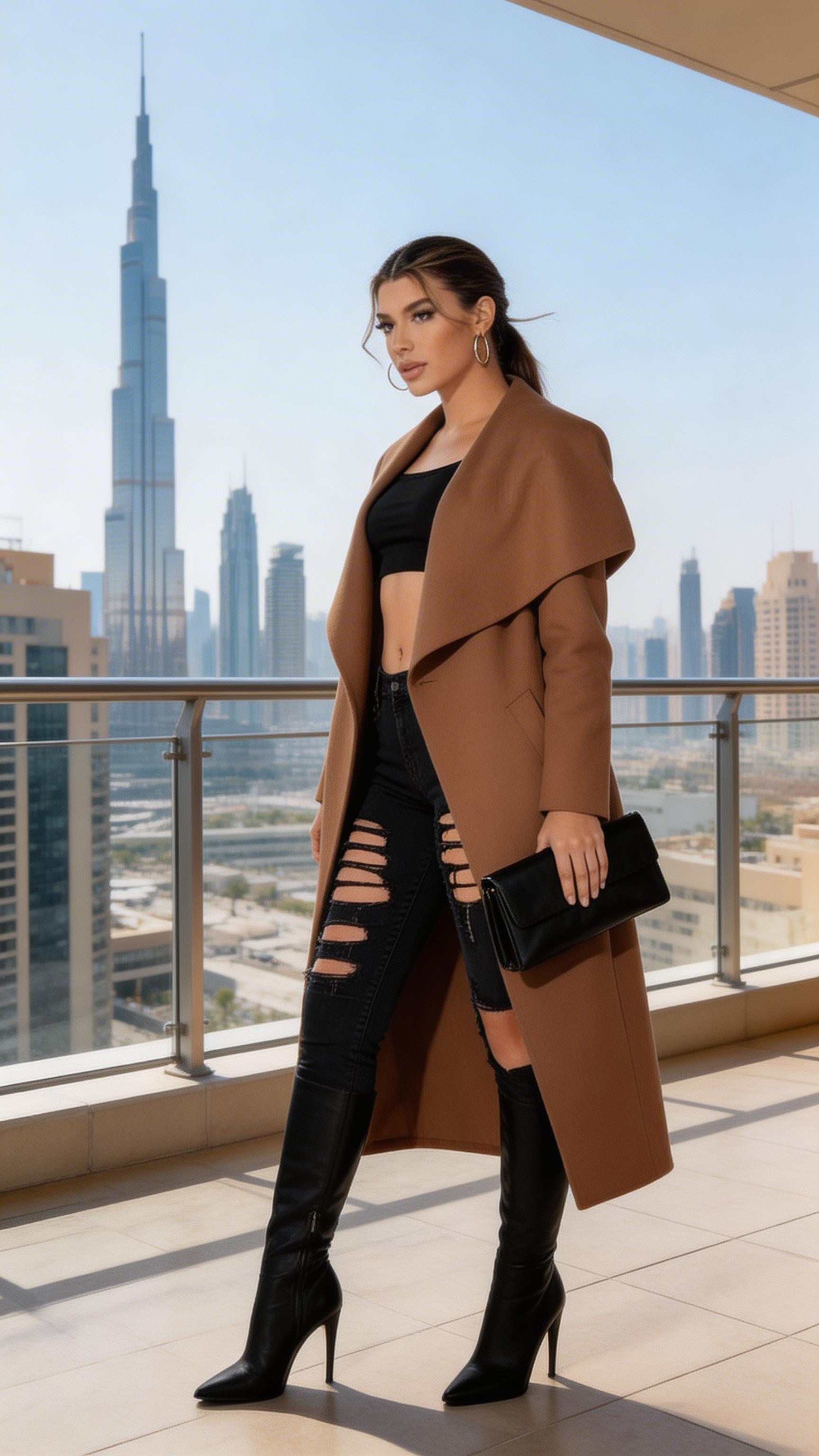 Oversized Maxi Length Belted Waterfall Coat