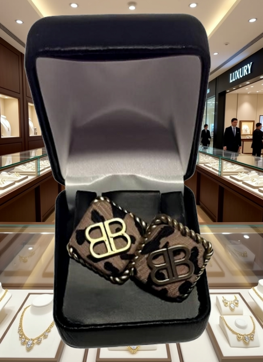Luxury earrings for women in elegant jewelry box, showcasing a chic and glamorous design.