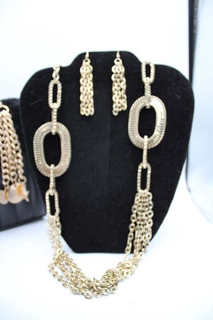 Pendant Long Necklace with Earrings Set