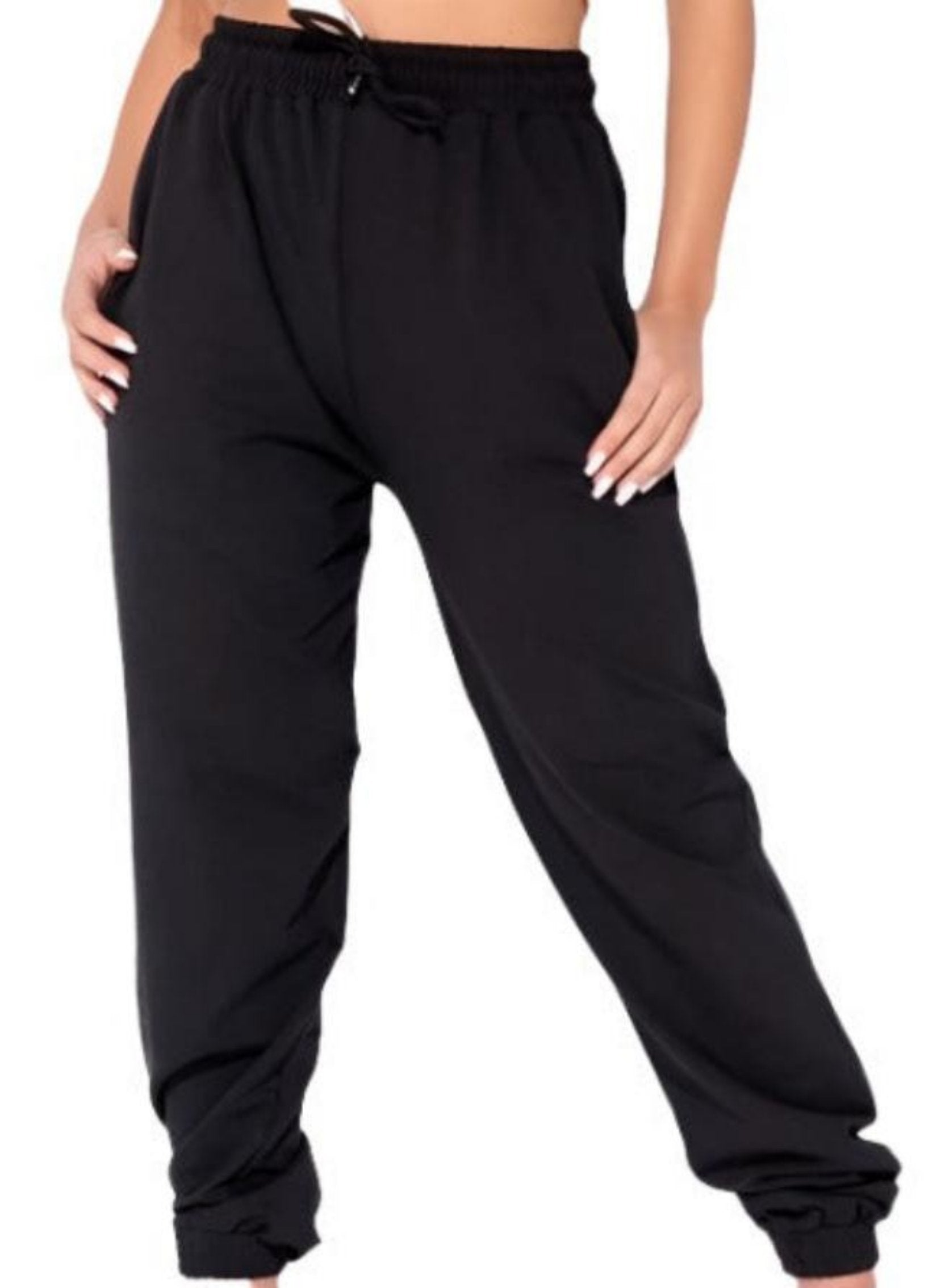 BLACK TIE WAIST OVERSIZED JOGGERS