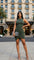 Shirred Bodycon Mini Dress- Stretch knit - Sleeveless