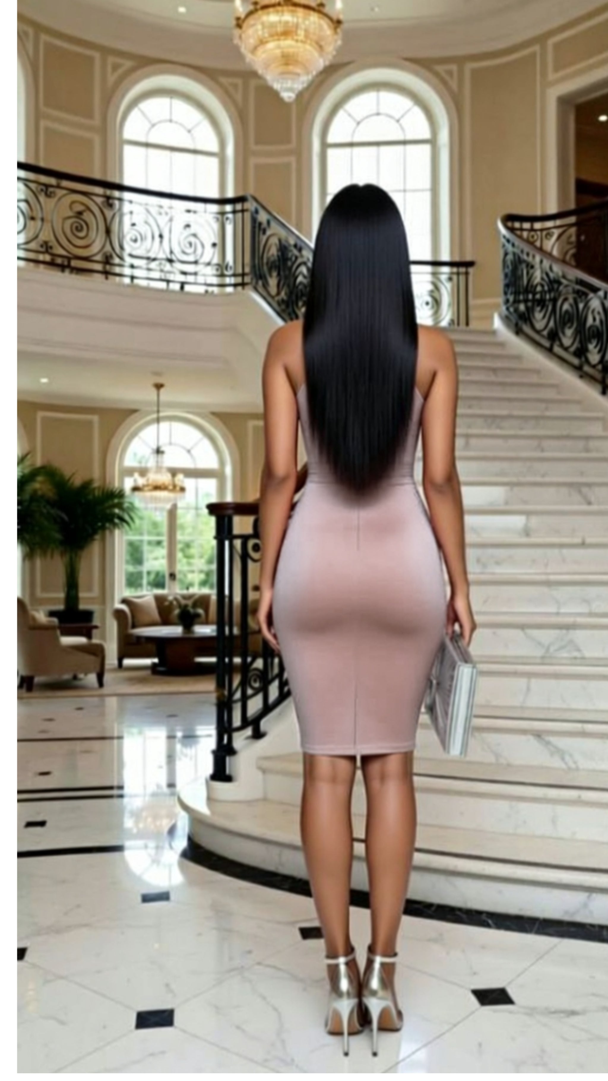 SPLIT NECK TANK MINI BODYCON DRESS