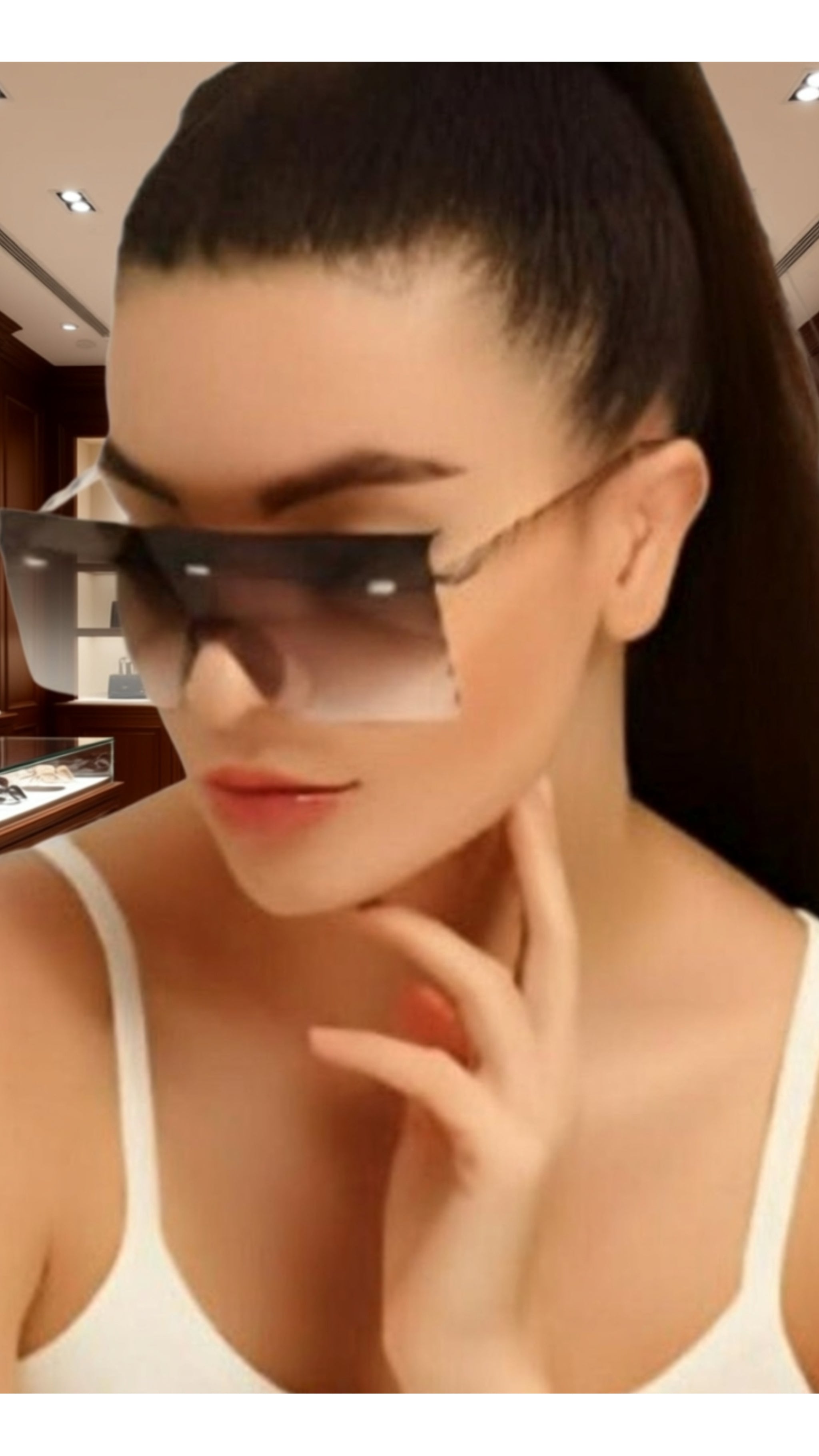 Lux Ombre Lens Flat Top Shield Sunglasses