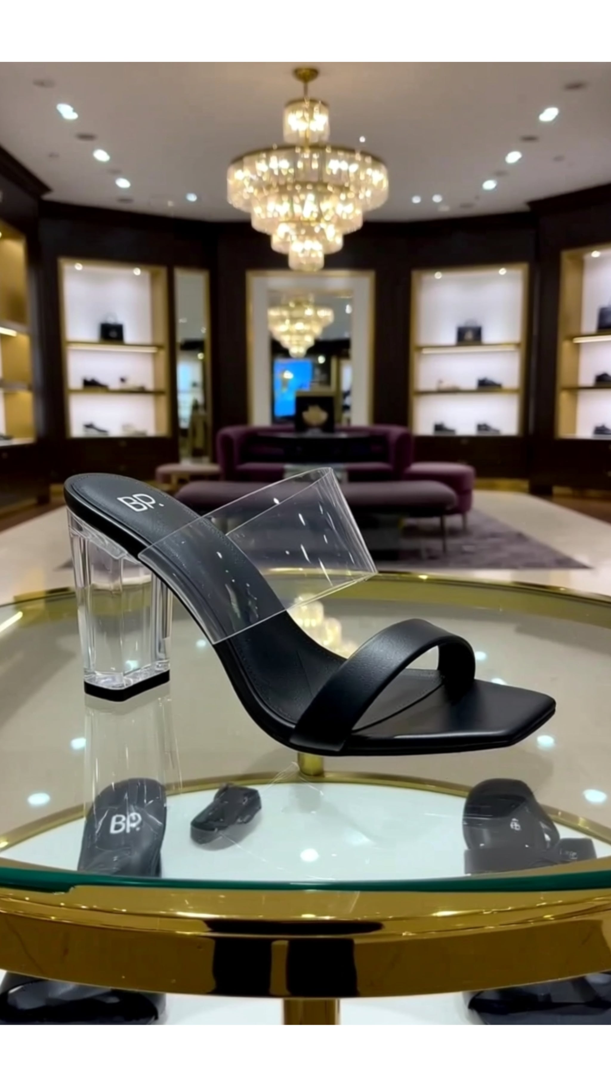 BP Naomi Clear Block Heel Sandal