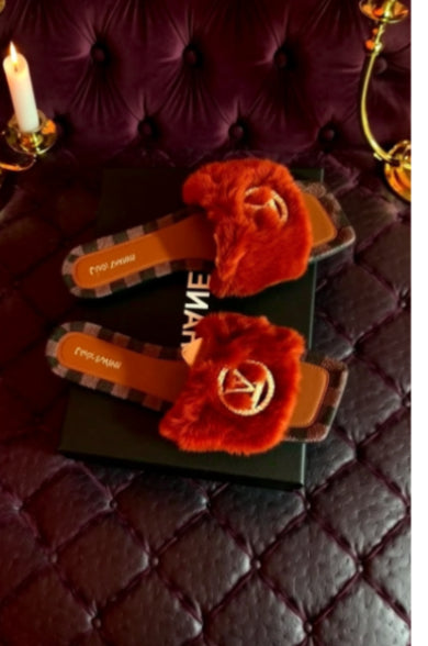 Fashion Fur Flat Sandals
