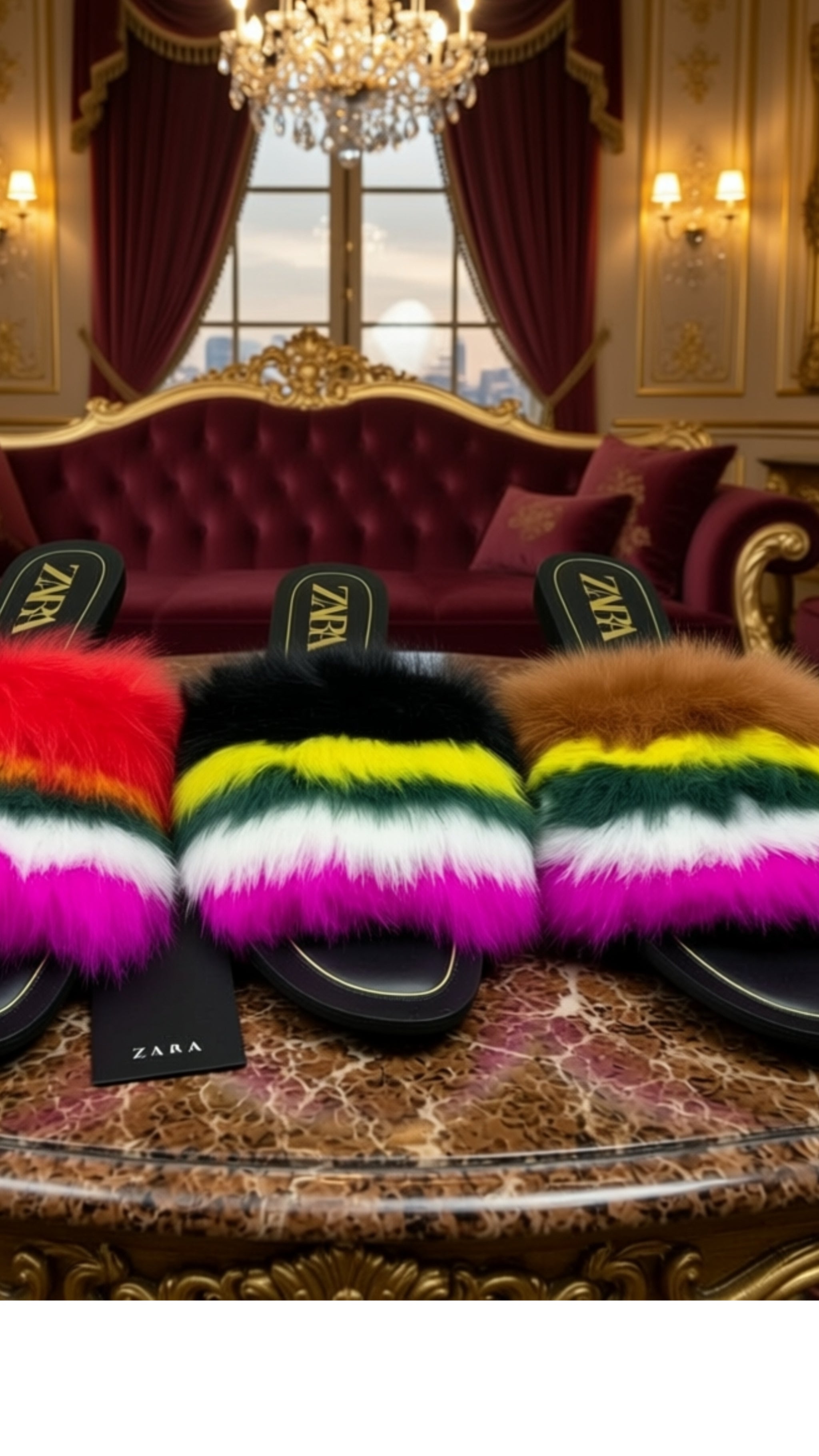 Women's Fashion Flat Fur Sandals