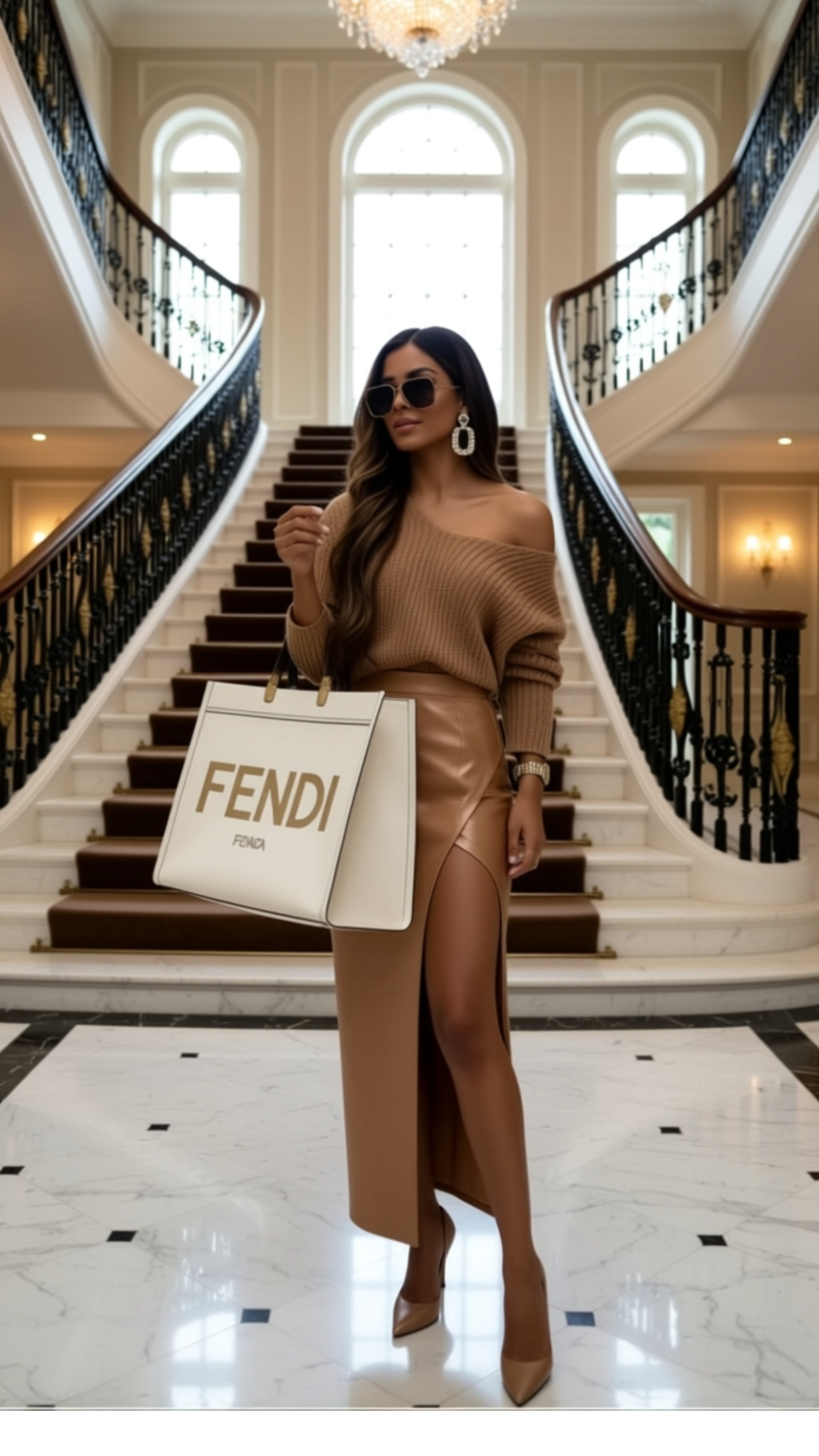 Large Tote Brown Bags