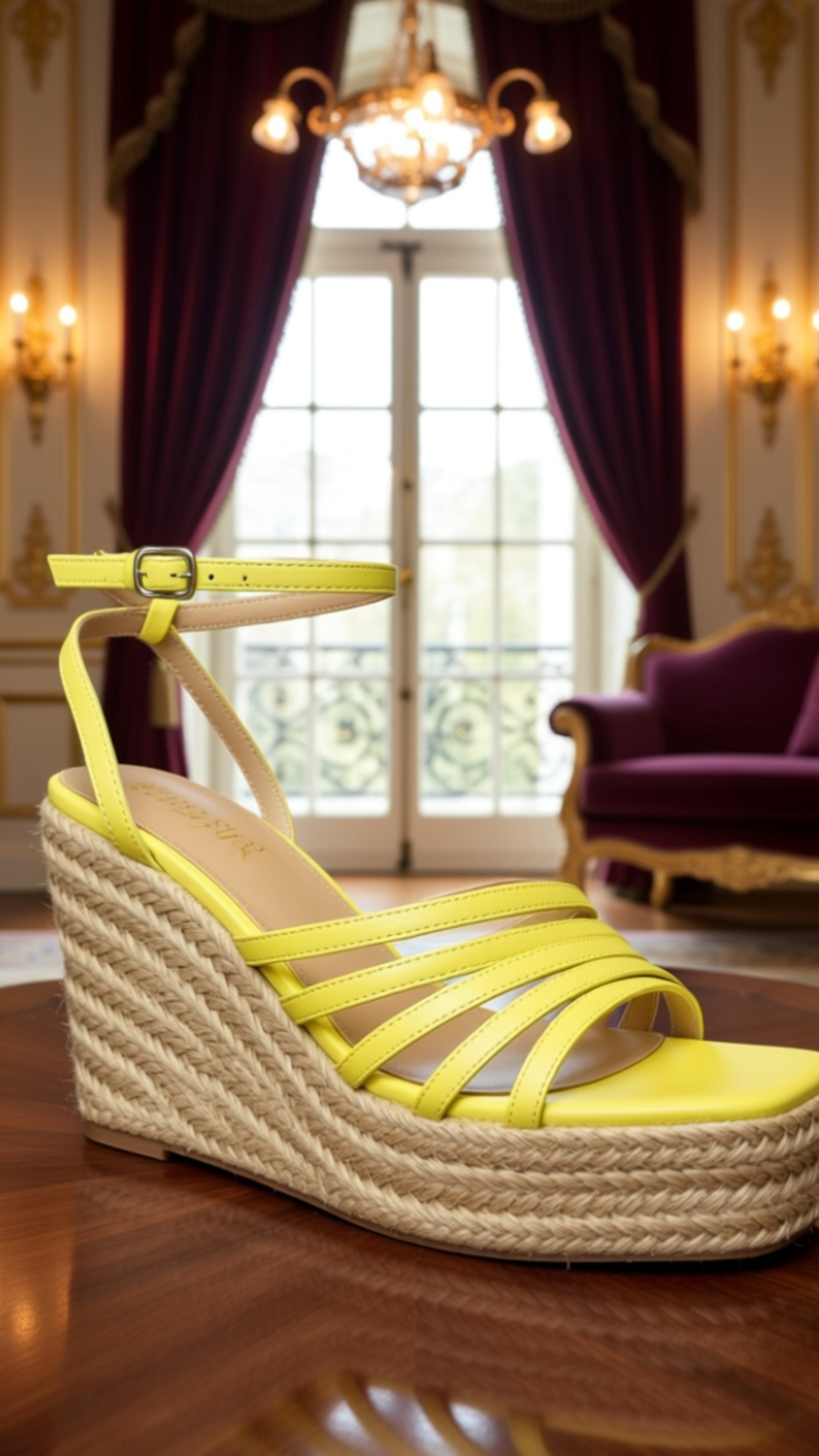 CHASE AND CHLOE Cordelia Platform Wedge Espadrille Sandal