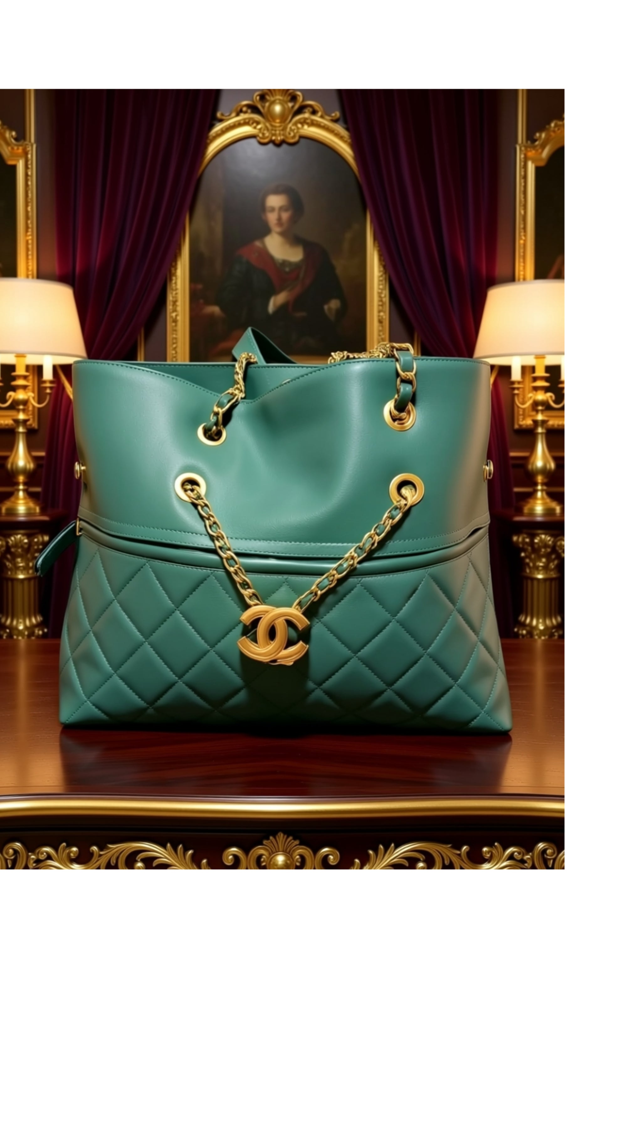 Tote Chain Gold Metal Shoulder Bag