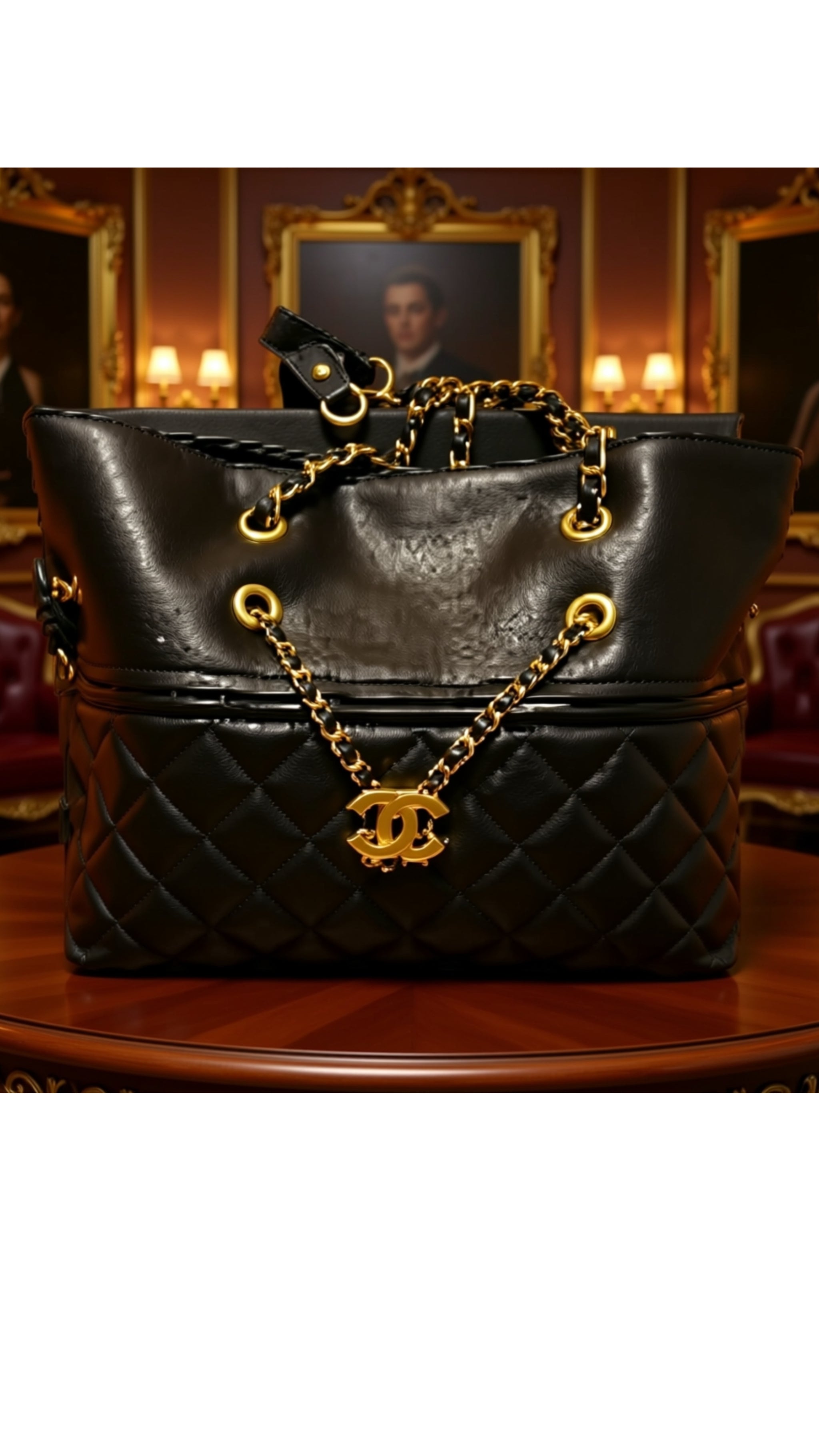 Tote Chain Gold Metal Shoulder Bag
