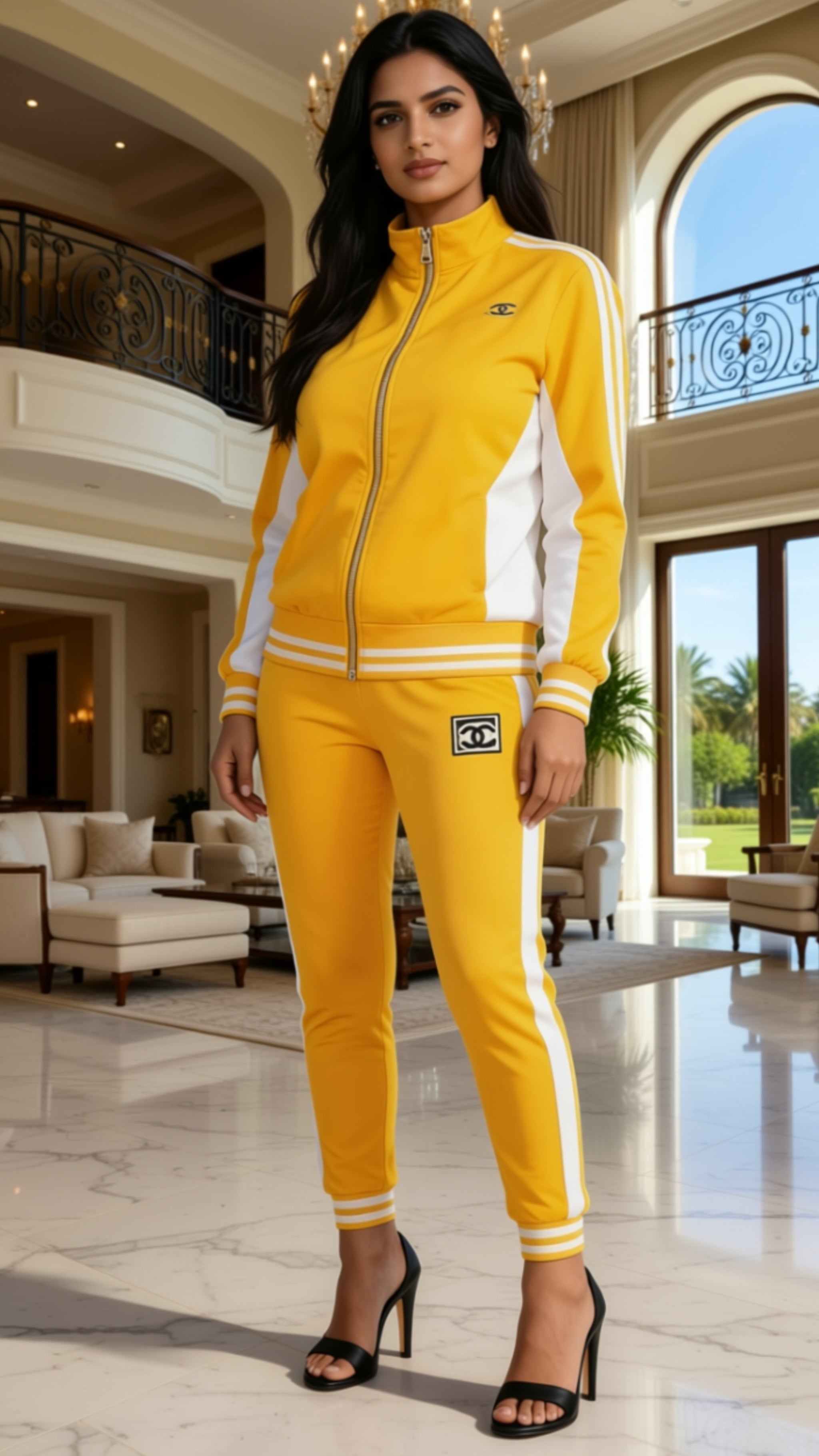 Set Trainingsanzug mit Reißverschluss-Oberteil, Sportanzug, Loungewear-Set, passendes Jogger-Set