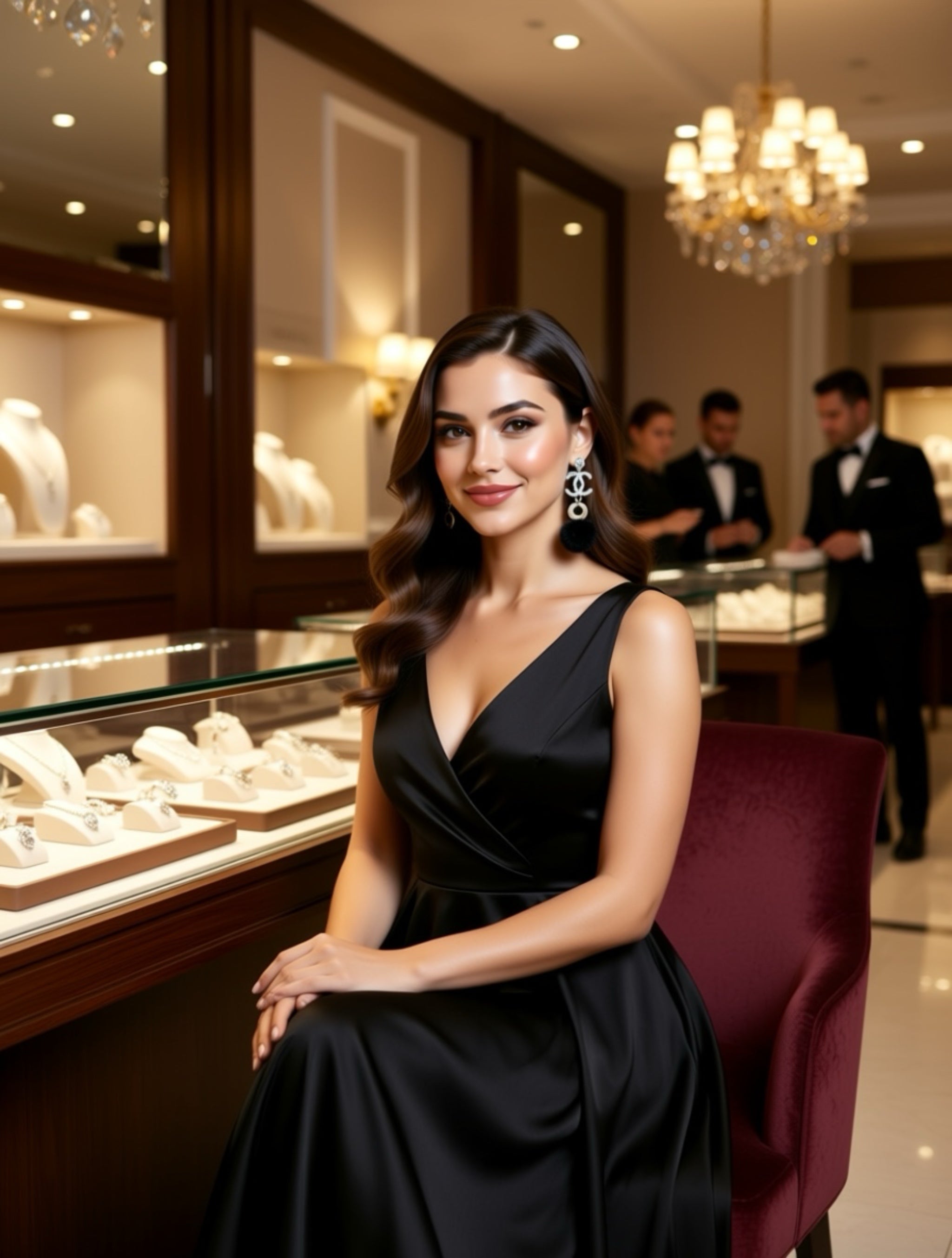 Chic Black Fur Earrings