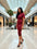 Women Long Dress Short Sleeves
