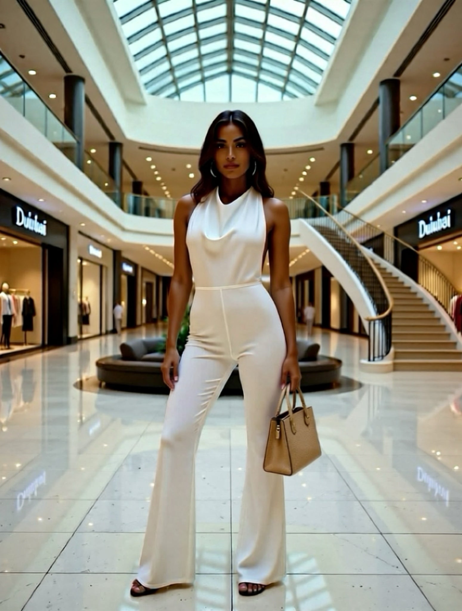 Backless Chic Jumpsuit Off White