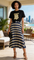 Chic Women's Two Pieces T-shirt & Long Pleated Skirt Sets