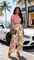 Two Piece Sets Elegant Print Short Sleeve Shirt Pullover + Wide Leg Pants Suits