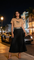 Chic Two Pieces Set Long Pleated Skirt & T-Shirt Set