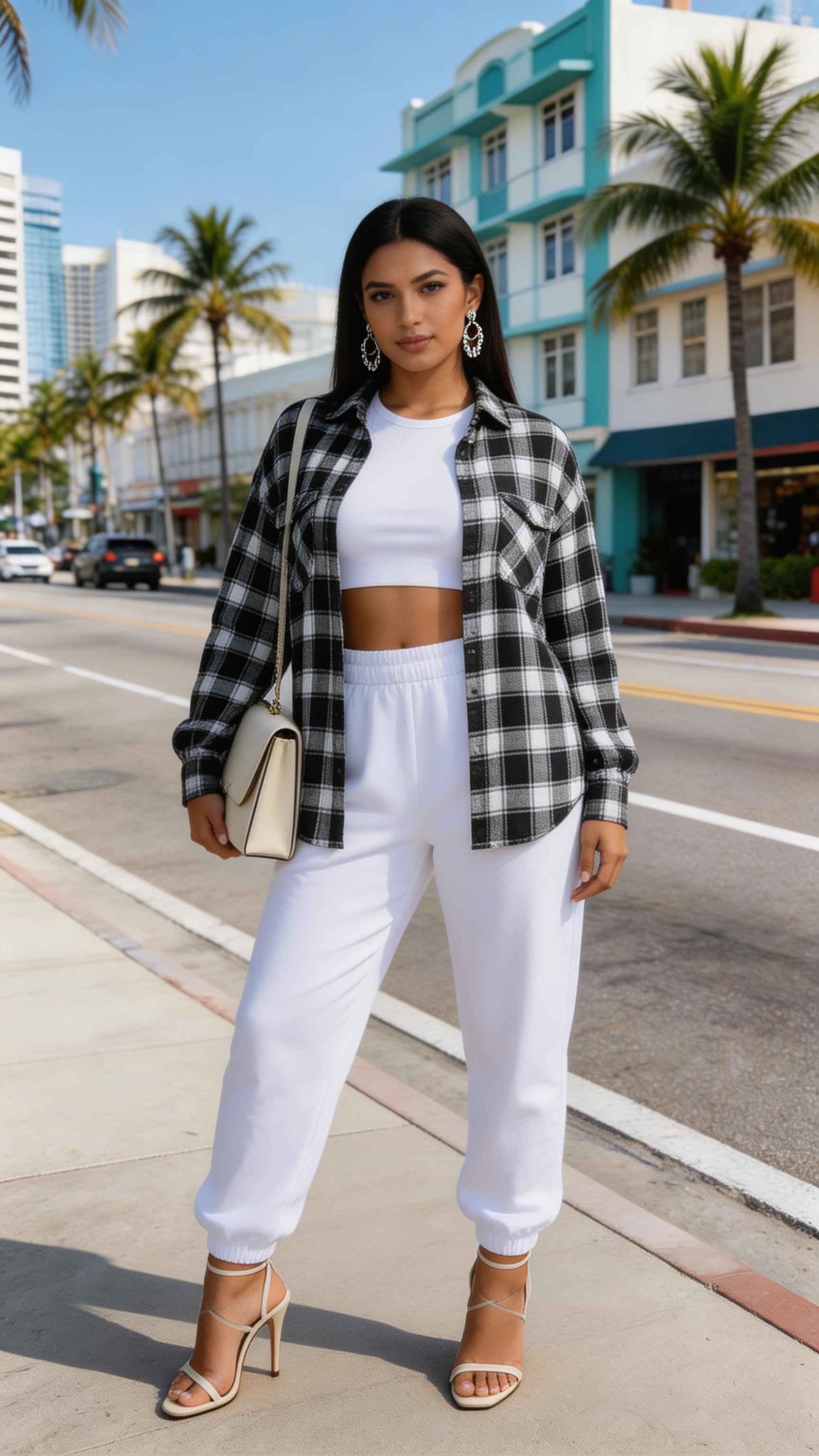 WHITE TIE WAIST OVERSIZED JOGGERS