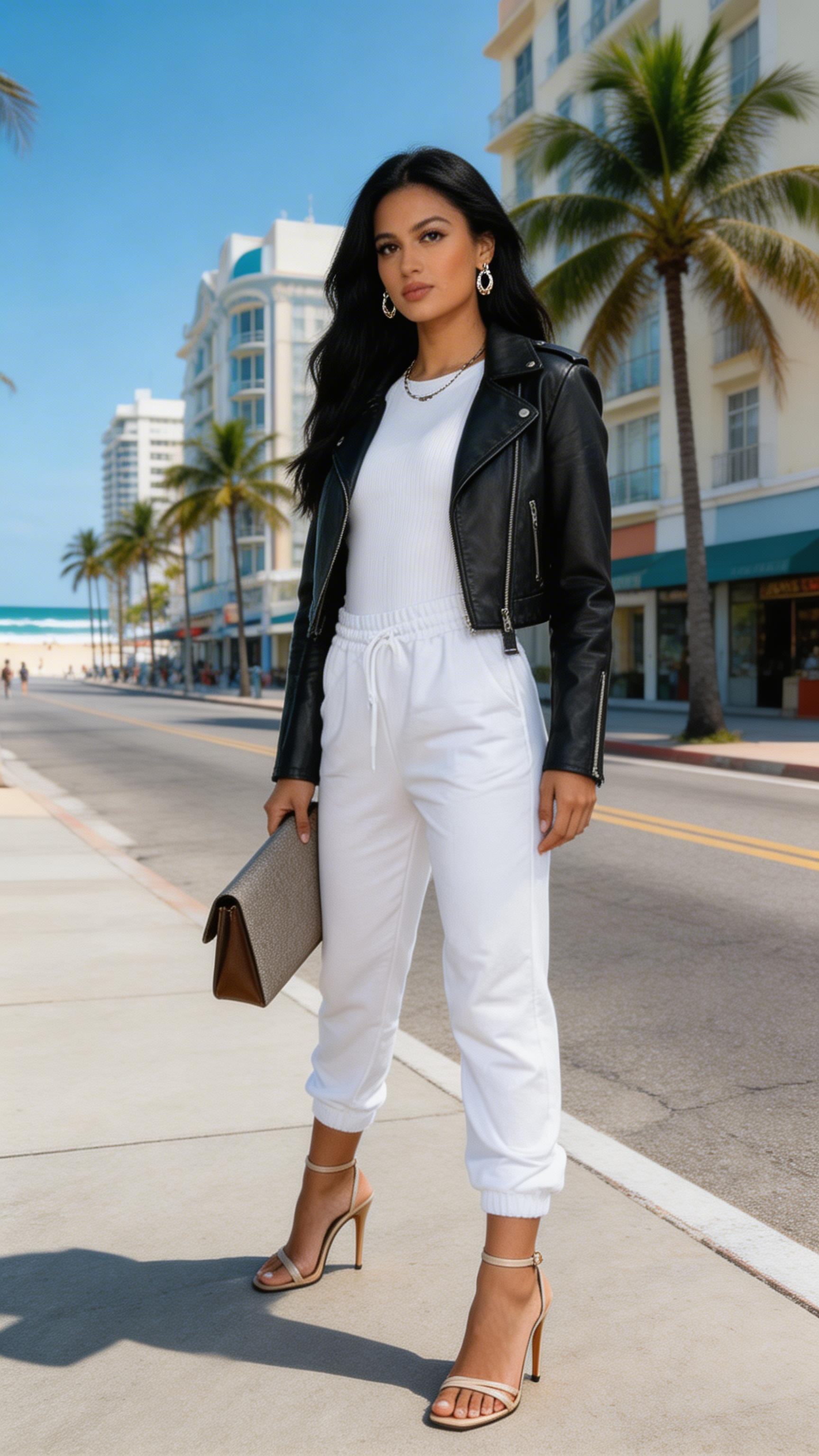 WHITE TIE WAIST OVERSIZED JOGGERS
