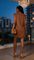 Camel Leather Dress /w shoulder Pads