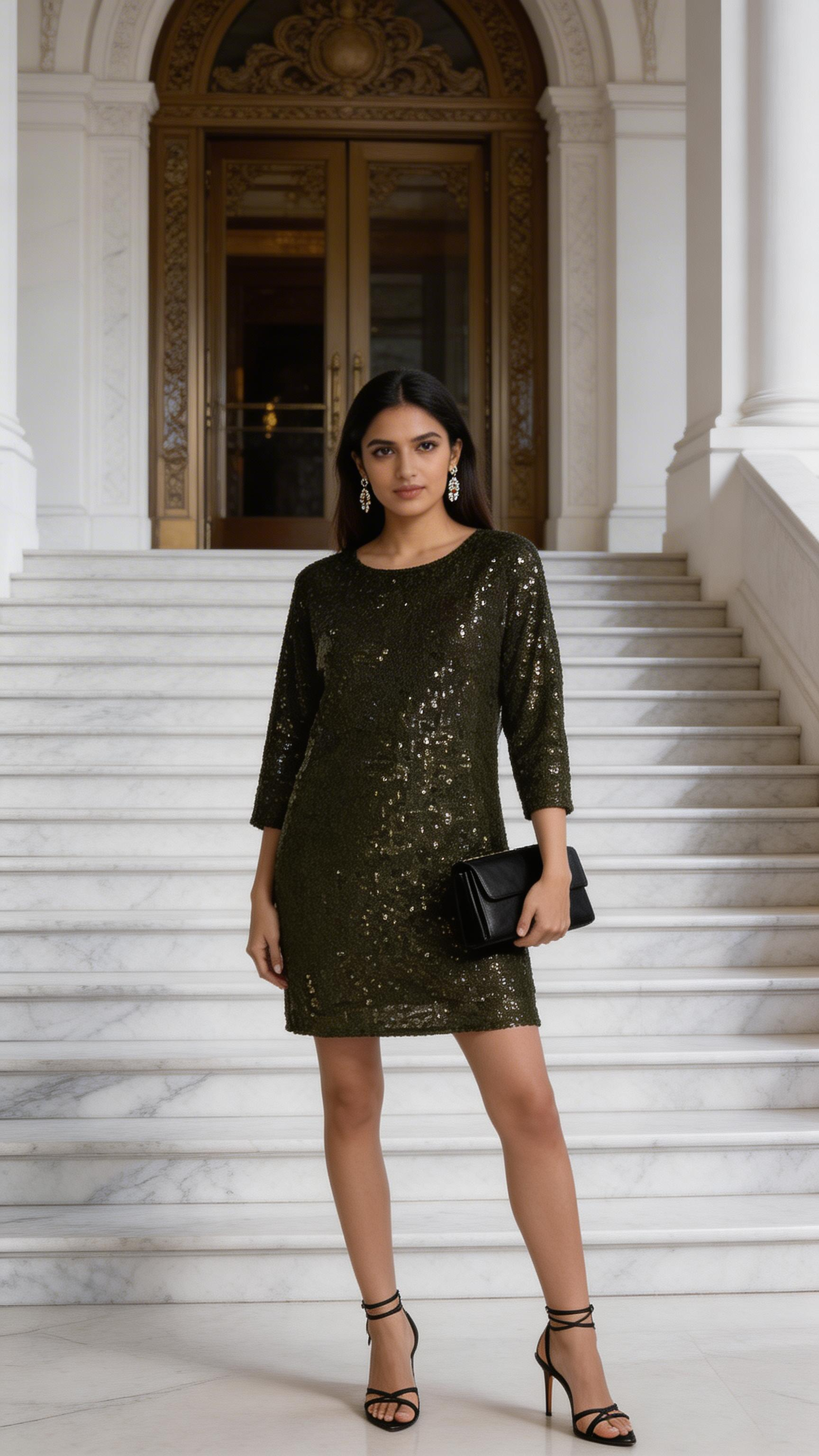 vince sequin dress Vince Camuto Women's Off the Shoulder Sequin Solid Sheath Dress