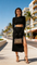 Chic Pullover - Knitted Pleated Skirt Suit High Slit Long Sleeve