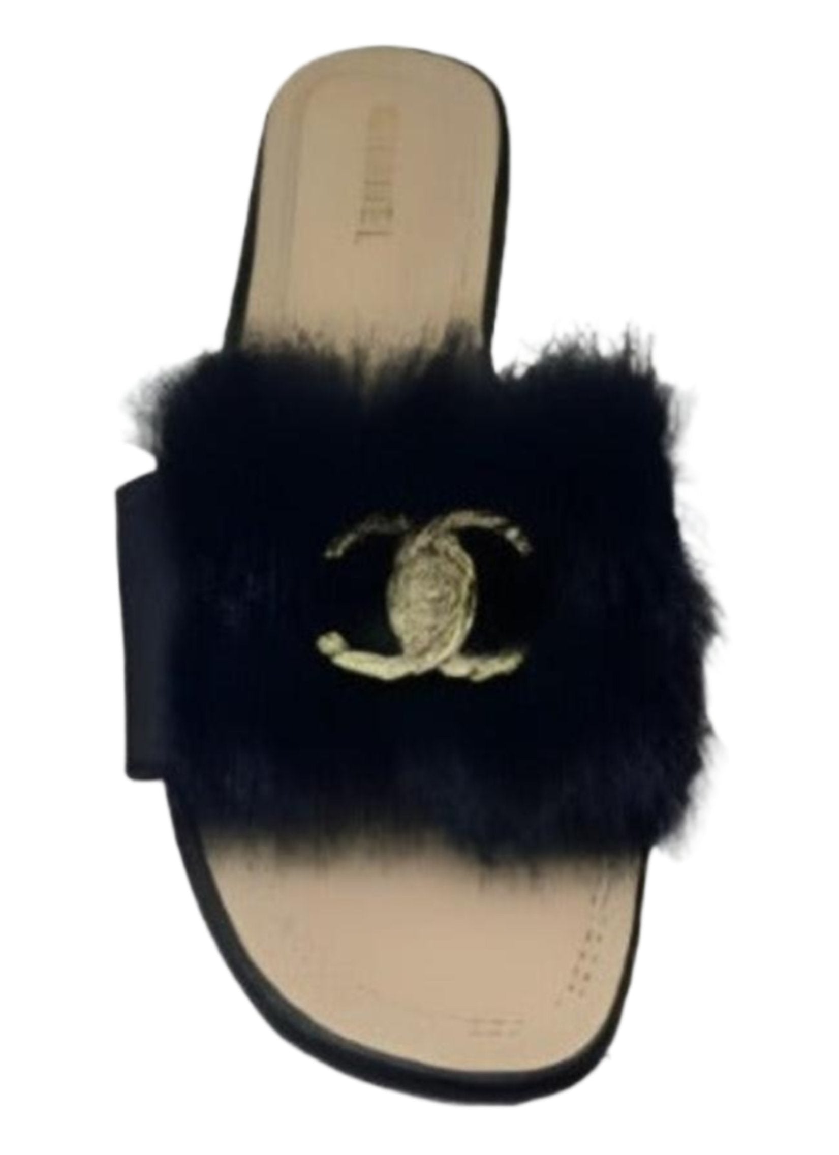 Damen-Mode-Fell-Pantoletten