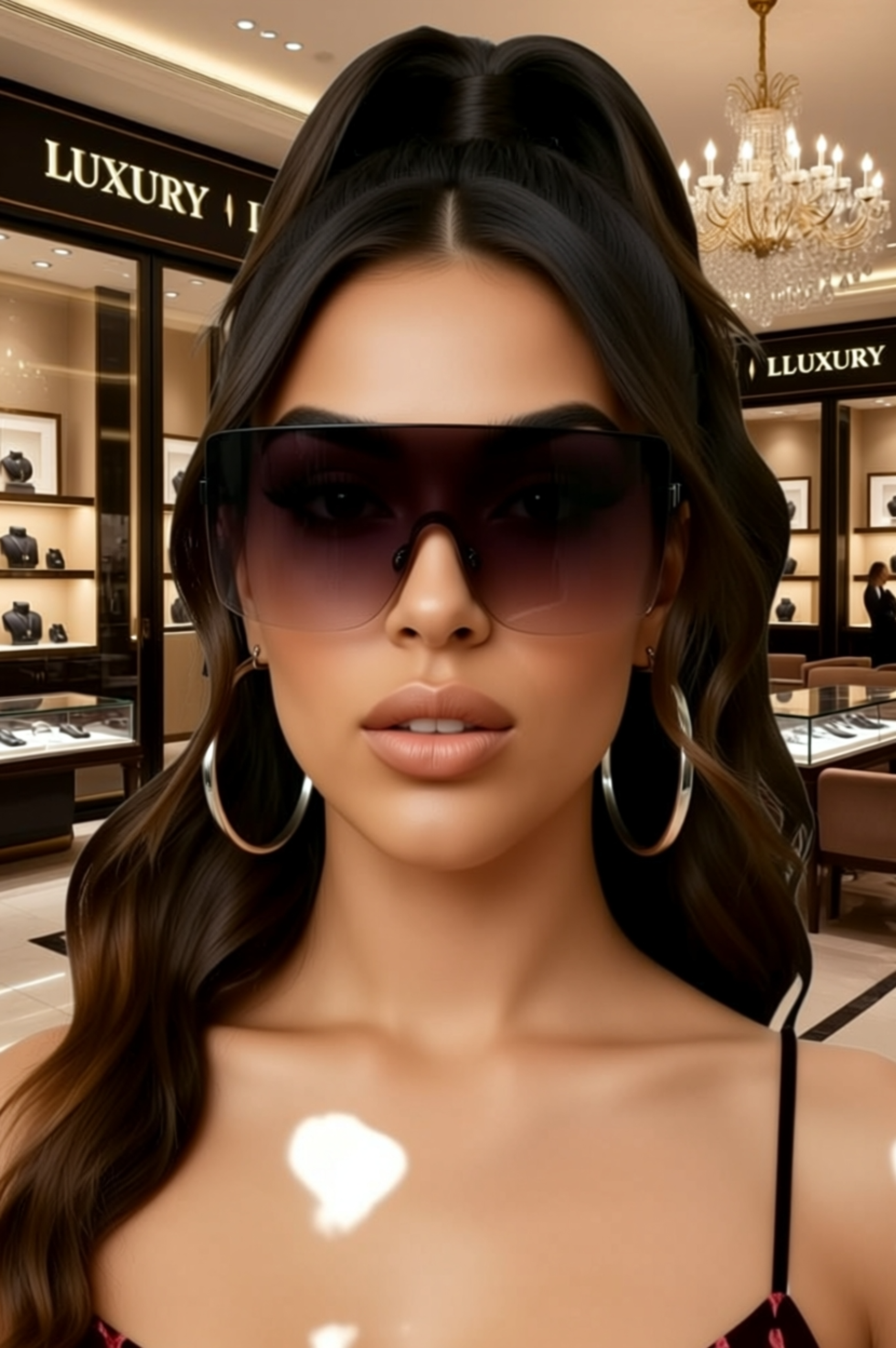 Lux Flat Top Shield Sunglasses