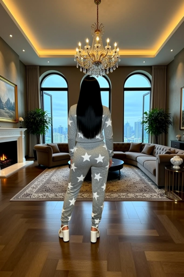 Jogger Lounge Set Star Print